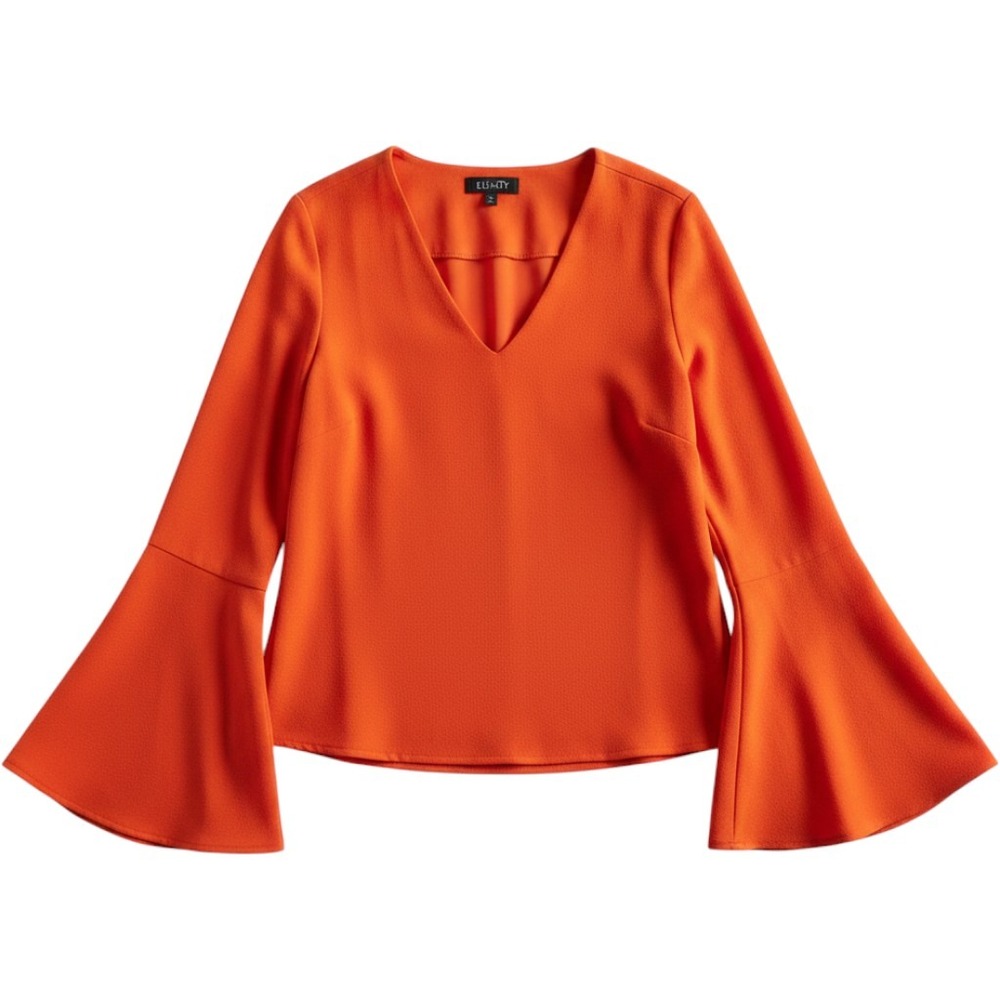 Elliatt Tropic Bell‎ Sleeve Relaxed Fit Top in Burnt Orange size small